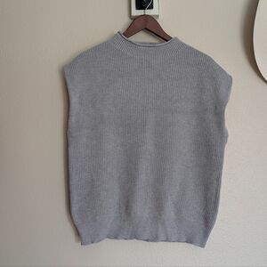 ANRABESS Women's Mock Neck Sleeveless Sweater Vest Gray Large